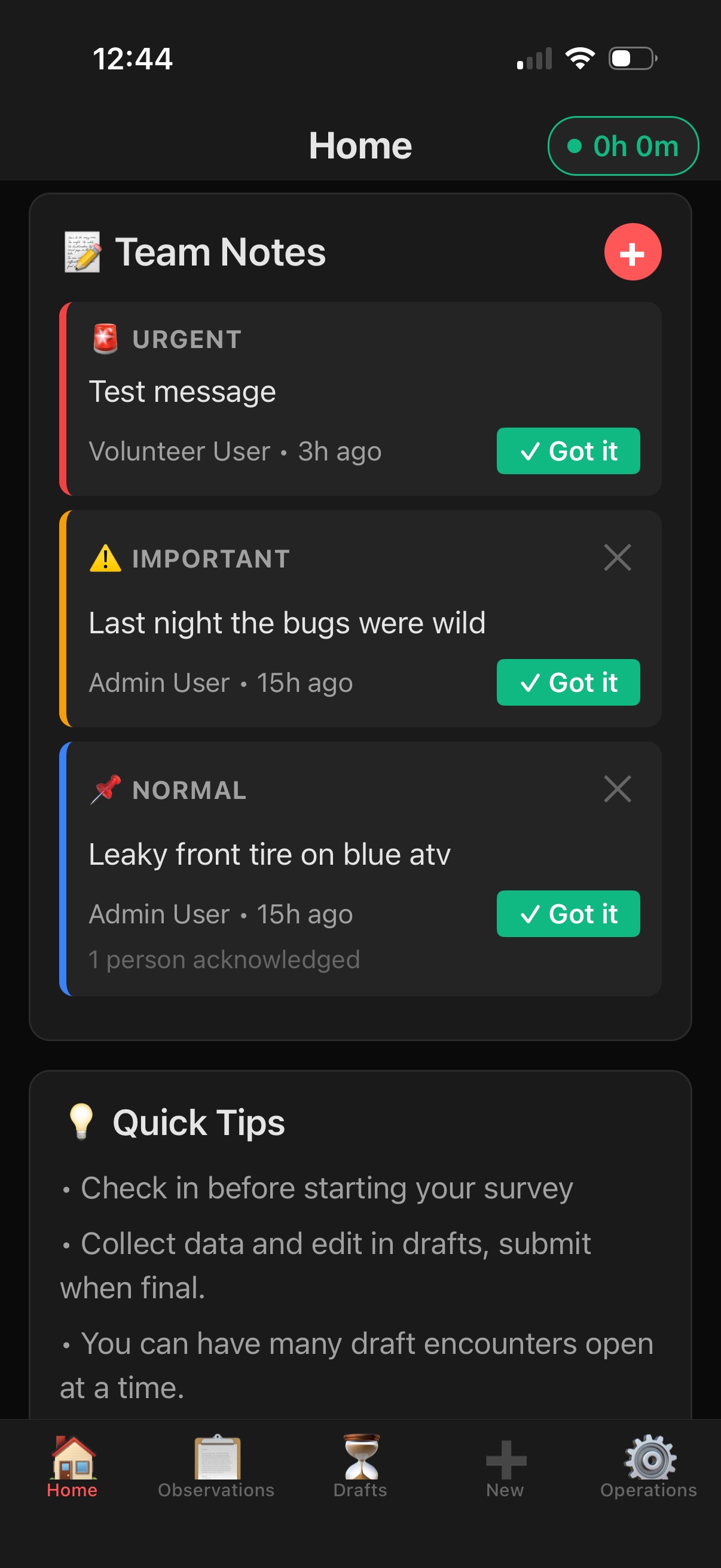 Notes and issue tracking